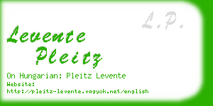 levente pleitz business card